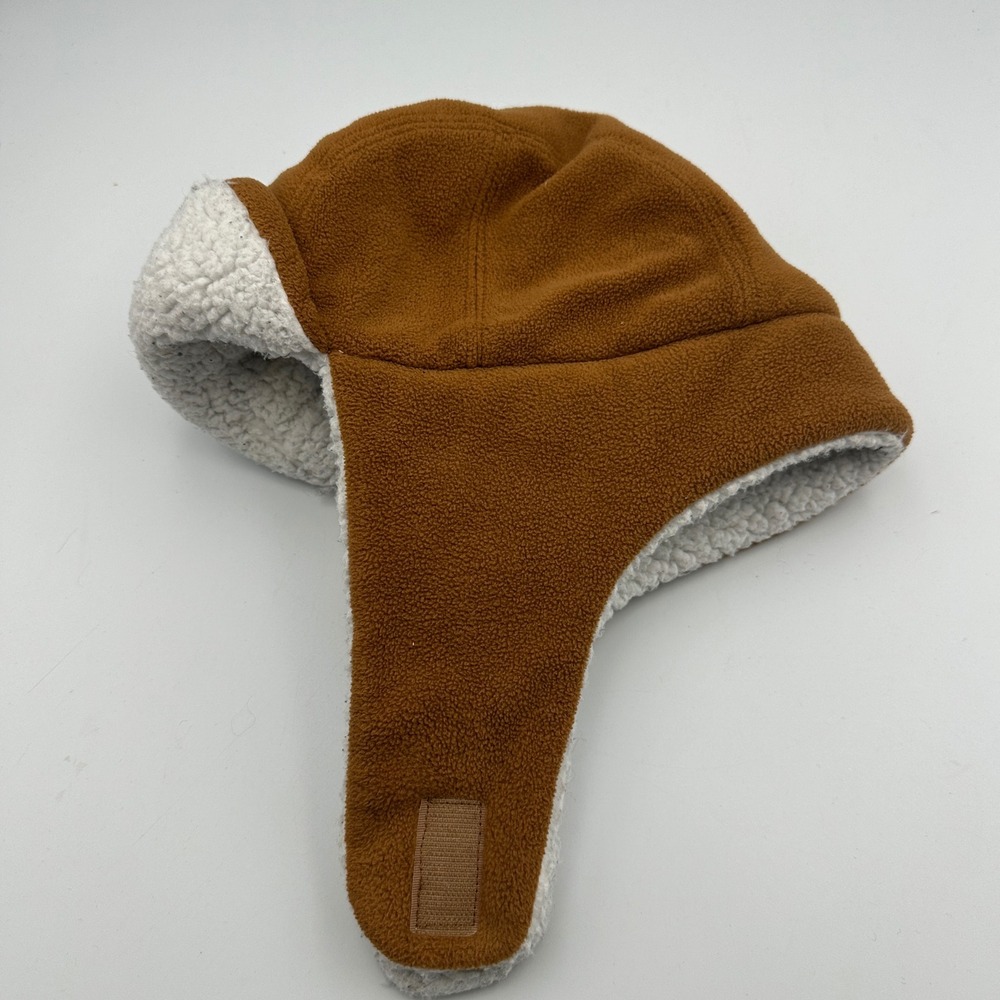Carhartt Trapper Hat Kids Infant/Toddler Brown Fleece Sherpa Lined Little Bubba - Picture 3 of 13